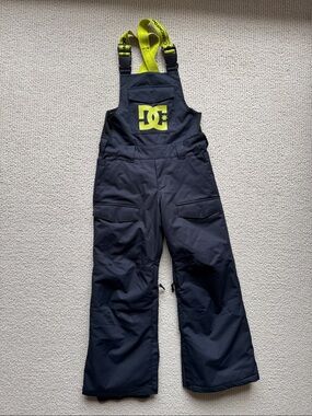 DC Bib Winter Pant- with Neon Yellow Logo and Straps